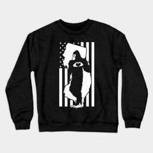 New Jersey Bigfoot American Flag Crewneck Sweatshirt